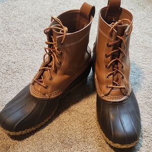Men's Brown Waterproof Duck Boots - Lace-Up Casual Outdoor Shoes